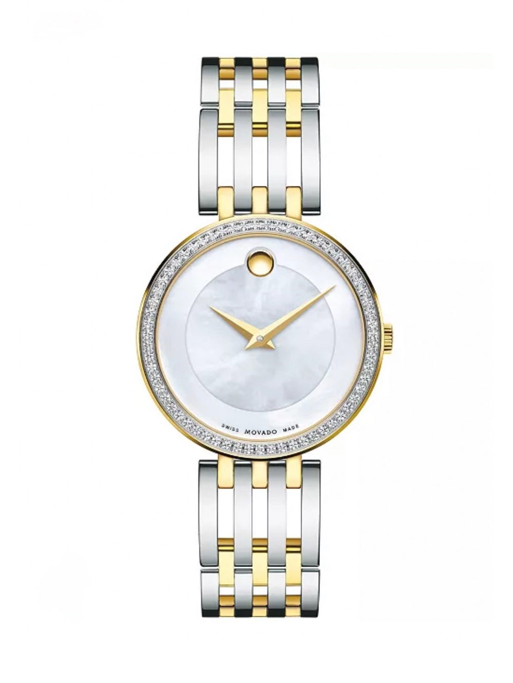 MOVADO Esperanza NWT Diamond Two-Tone Watch Mother of Pearl 28mm Retail $1,995